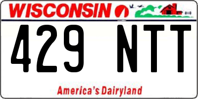 WI license plate 429NTT