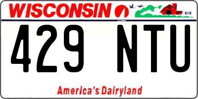 WI license plate 429NTU