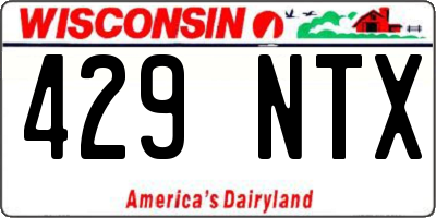 WI license plate 429NTX