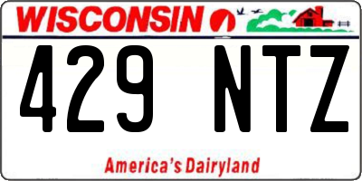 WI license plate 429NTZ
