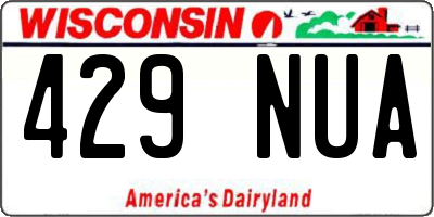 WI license plate 429NUA