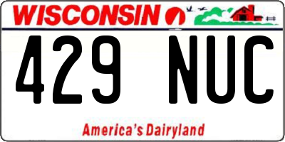 WI license plate 429NUC