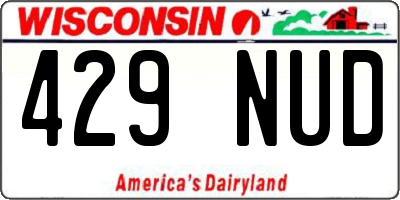 WI license plate 429NUD