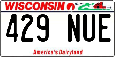WI license plate 429NUE