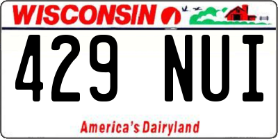 WI license plate 429NUI