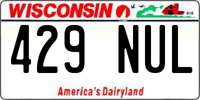 WI license plate 429NUL