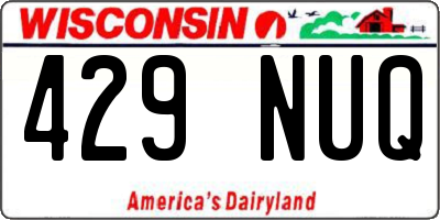 WI license plate 429NUQ