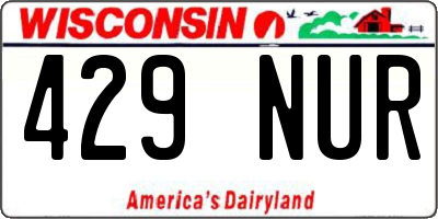 WI license plate 429NUR