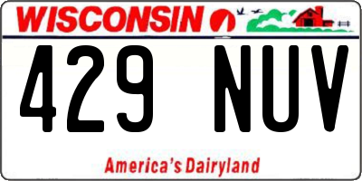 WI license plate 429NUV