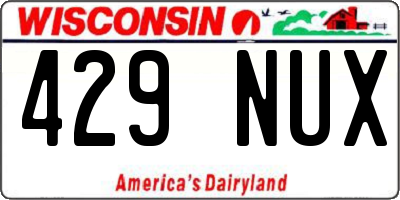 WI license plate 429NUX