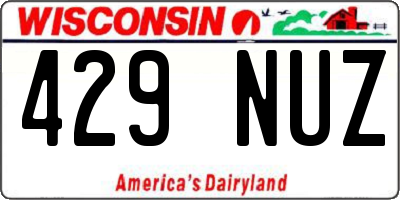 WI license plate 429NUZ