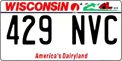 WI license plate 429NVC