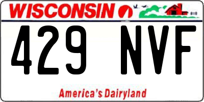 WI license plate 429NVF