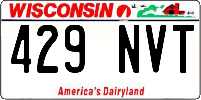 WI license plate 429NVT