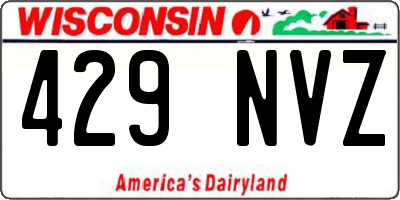 WI license plate 429NVZ