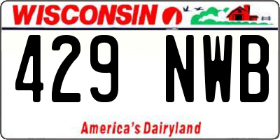 WI license plate 429NWB