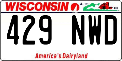 WI license plate 429NWD
