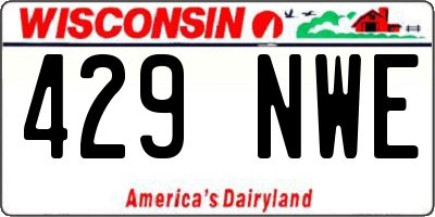 WI license plate 429NWE