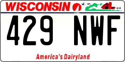 WI license plate 429NWF