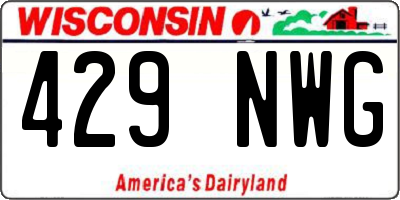 WI license plate 429NWG