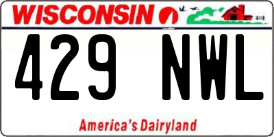 WI license plate 429NWL