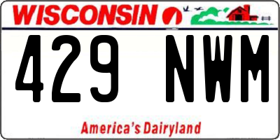 WI license plate 429NWM