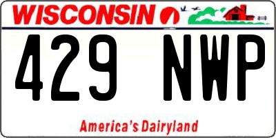 WI license plate 429NWP