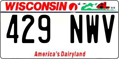 WI license plate 429NWV
