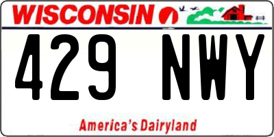 WI license plate 429NWY