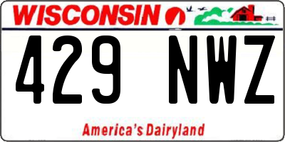 WI license plate 429NWZ