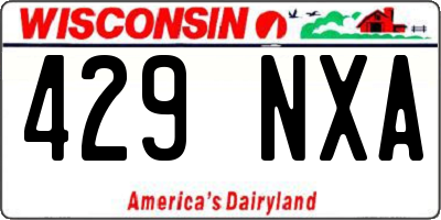 WI license plate 429NXA