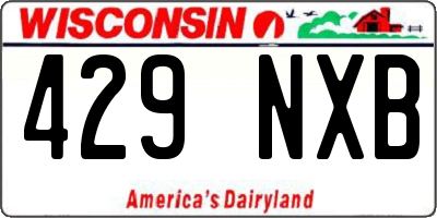 WI license plate 429NXB