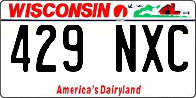 WI license plate 429NXC