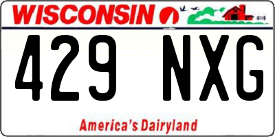 WI license plate 429NXG