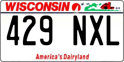 WI license plate 429NXL