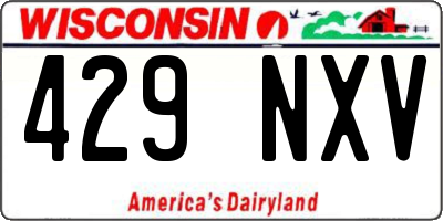 WI license plate 429NXV