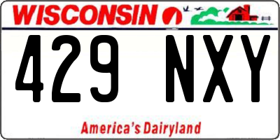 WI license plate 429NXY