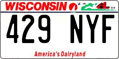 WI license plate 429NYF