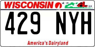 WI license plate 429NYH