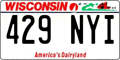 WI license plate 429NYI