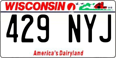 WI license plate 429NYJ