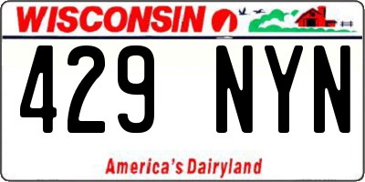 WI license plate 429NYN