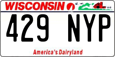 WI license plate 429NYP