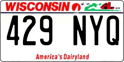 WI license plate 429NYQ
