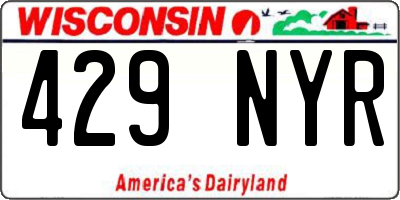 WI license plate 429NYR