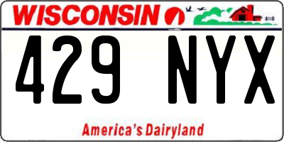 WI license plate 429NYX