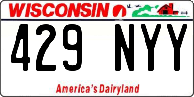 WI license plate 429NYY