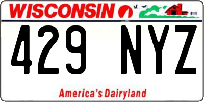 WI license plate 429NYZ