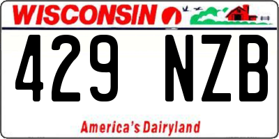 WI license plate 429NZB