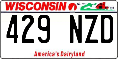 WI license plate 429NZD